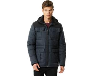 Regatta Mens Arnault Insulated Water Repellent Hooded Coat Jacket - Seal Grey/Black