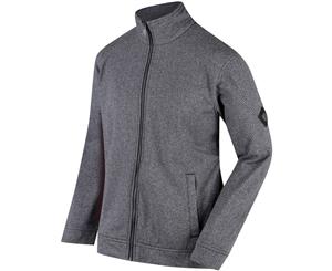 Regatta Mens Lowes Full Zip Two Tone Eyelet Fleece Jacket Coat - Black