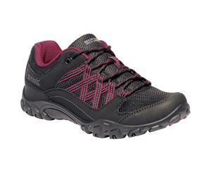 Regatta Womens Edgepoint III Waterproof Light Walking Shoes - Blk/Beaujols