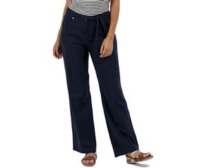 Regatta Womens/Ladies Quinetta Coolweave Lightweight Linen Trousers - Navy