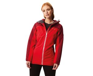 Regatta Womens/Ladies Whitlow Strech Lightweight Waterproof Jacket - RedAlrt/TibR