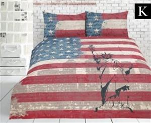 Retro Home USA King Bed Quilt Cover Set - Multi