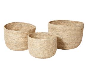 Rogue 3-Piece Tanzi Jute Multifunctional Storage Container Basket Natural