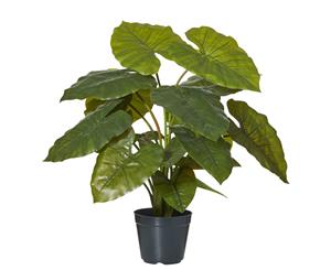 Rogue Plastic Man-Made Fabric Metal Artificial Wild Taro Plant-Garden Pot