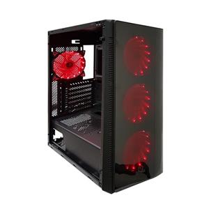 Rotanium (Temper-TG101) Black USB3.0 Red LED Tempered Glass Full Tower Gaming Case without PSU