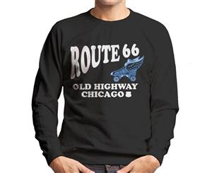 Route 66 Old Highway Chicago Men's Sweatshirt - Black