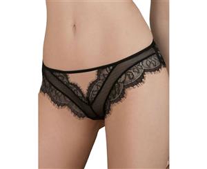 Roza Idrisa Black Spotted Lace Thong