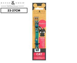 Rufus & Coco Fish Stud Small Cat Collar - Green