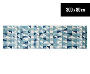 Rug Culture 300x80cm Mirage Modern Runner - Blue