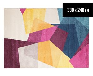 Rug Culture 330x240cm Power Loomed Modern Geometric Rug - Mulberry