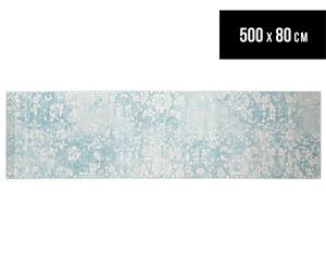 Rug Culture 500x80cm Kara Runner Rug - Blue