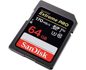 SANDISK SDSDXXY-064G-GNCIN SDXC Extreme Pro V30 4K/UHD UHS-I/U3 170MB