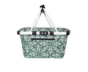 Sachi Carry Basket Double Handle Bohemian Green