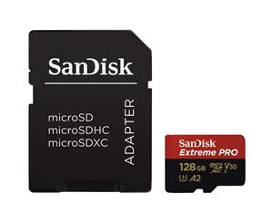 Sandisk 128GB Extreme Pro microSDXC memory card Class 10