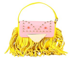 Sara Battaglia Fringed Clutch Bag - Yellow