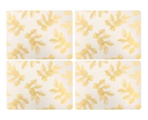 Sara Miller Etched Leaves Light Grey Placemats Set of 4