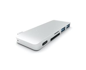 Satechi USB Type-C Hub W/ USB-C Charging Pass-Through - Silver