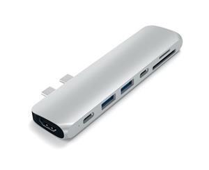 Satechi USB-C Pro Hub w/ Thunderbolt 4K HDMI & Card Readers - Silver