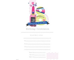 Se Girls 18Th Birthday Party Invites Hanging Pads (White) - SG13997