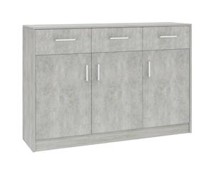 Sideboard Concrete Grey 110x34x75cm Chipboard Storage Chest Cupboard