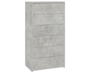 Sideboard with 7 Drawers Concrete Grey 50x34x96cm Chipboard Organiser