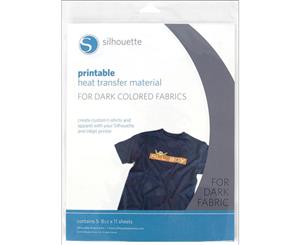 Silhouette Printable Heat Transfer Material 8.5&quotX11" 5/Pkg-For Dark Fabrics