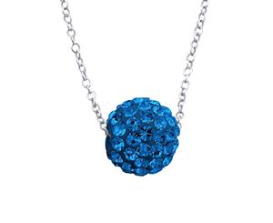 Silver Ball Necklace Capri Blue