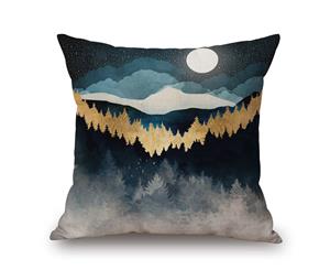 Simple Colored Landscape Painting on Cotton&linen Pillow Cover 84403