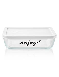 Simply Store 'Enjoy' Rectangular Container White Lid 6 Cup