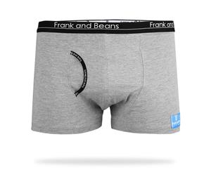 Single - Boxer Briefs Frank and Beans Underwear Mens Cotton S M L XL XXL Trunks - Grey