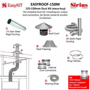 Sirius - EASYROOF-150M - 125-150mm Metal Roof Ducting Kit