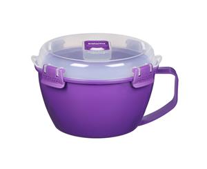 Sistema Purple Klip It Microwave Noodle Pasta Soup Bowl 940ml Lunch BPA Free