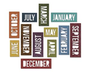 Sizzix Thinlits Dies 12/Pkg By Tim Holtz-Block Calendar Words