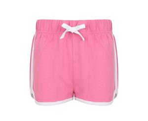 Skinni Minni Childrens/Kids Retro Shorts (Bright Pink/White) - PC3564