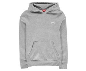 Slazenger Boys Fleece Hoody Hoodie Hooded Top Junior - Grey Marl