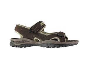 Slazenger Mens Wave Sandals Touch and Close Strappy Beach Swimming Pool Shoes - Brown