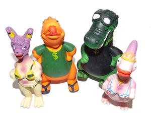 Small Latex Dinosaur Squeakers - Set of Four