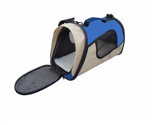 Small Pet Dog Cat Carrier Travel Bag-Blue