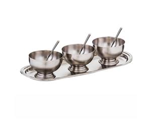 Society Home 7-Piece Wentworth SSteel Aluminum Serving Set Brushed Silver