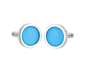 Sonia Spencer pure colour stainless steel cufflinks pale blue