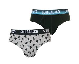 SoulCal Men Briefs Pack of 2 - Pine/BirdAOP