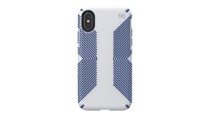 Speck Presidio Grip Case for iPhone XS - Microchip Grey/Ballpoint Blue