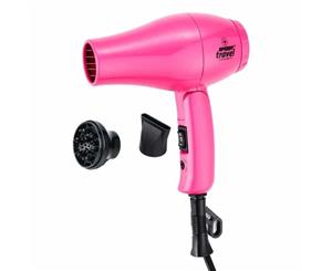 Speedy Travel Ceramic Professional Hair Dryer 1000W with Diffuser & Nozzle - Pink