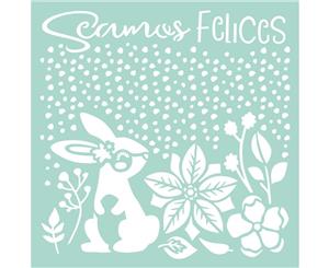 Stamperia Stencil - 7.08 inch X7.08 inch - Seamos Felices Rabbit By Johanna Rivero