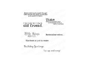 Stamping Bella Cling Stamps - Edgar And Mollys Vintage Sentiments - approx. 0.5 x 1.75 in.