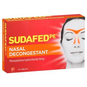 Sudafed PE Nasal Decongestant Tablets 24 Pack