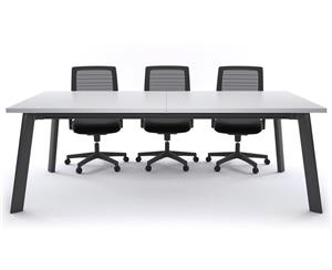 Switch Boardroom Table - Black Frame [2400L x 1200W] - White