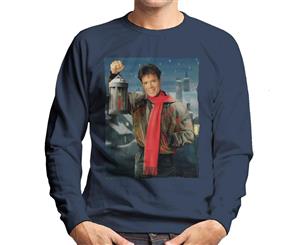 TV Times Cliff Richard Christmas Lantern 1990 Men's Sweatshirt - Navy Blue