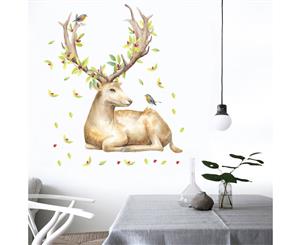 The Elves Deer Sand Decals Wall Sticker (Size 100cm x 80cm)