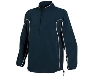 Tombo Teamsport Mens Half Zip Unlined Sports Training Top (Navy/Navy/White Piping) - RW1526